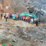 Rescue operation to free trapped illegal miners at the Sepon mine site.