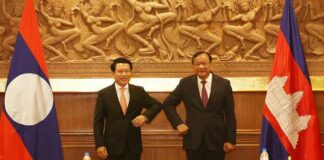 Laos and Cambodian foreign ministers meet.