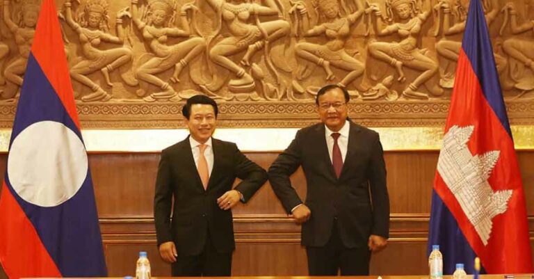 Laos and Cambodian foreign ministers meet.