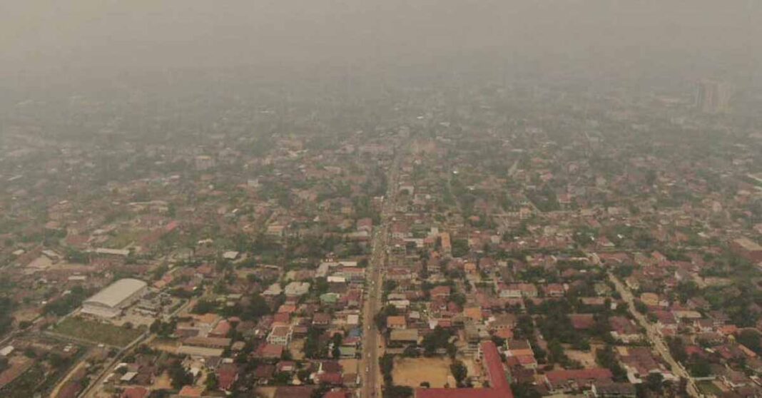 Air pollution descends upon Laos each year during the dry season when slash and burn agriculture is conducted.