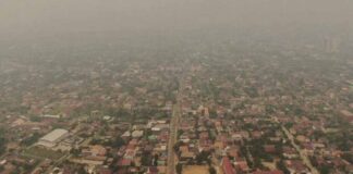 Air pollution descends upon Laos each year during the dry season when slash and burn agriculture is conducted.