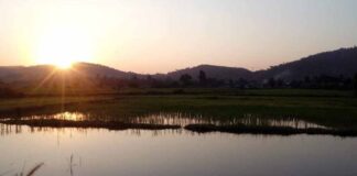 Sunset in Vientiane Province.