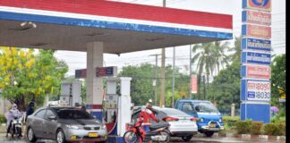 A petrol station in Savannakhet Province