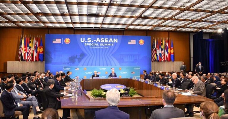 Biden addresses Southeast Asian leaders at the US-ASEAN Special Summit.