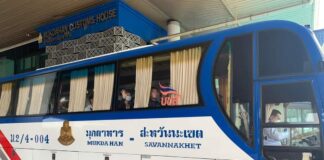 Cross border bus trips restart today between Mukdahan and Savannakhet.