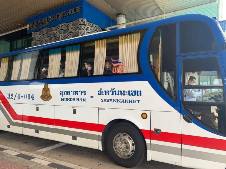 Cross border bus trips restart today between Mukdahan and Savannakhet.