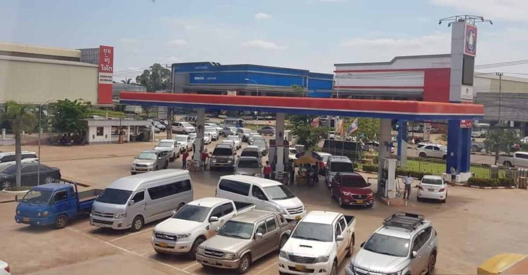 Fuel crisis in Vientiane Capital as importers unable to purchase supplies.