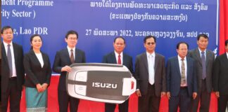 Japan supports Lao public security with vehicles and equipment