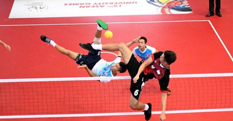 Lao sepak takraw team at a previous edition of the SEA Games.