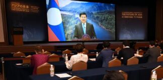 Laos President Thongloun Sisoulith at the Nikkei Future of Asia Conference