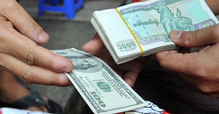 Myanmar kyat and US dollar