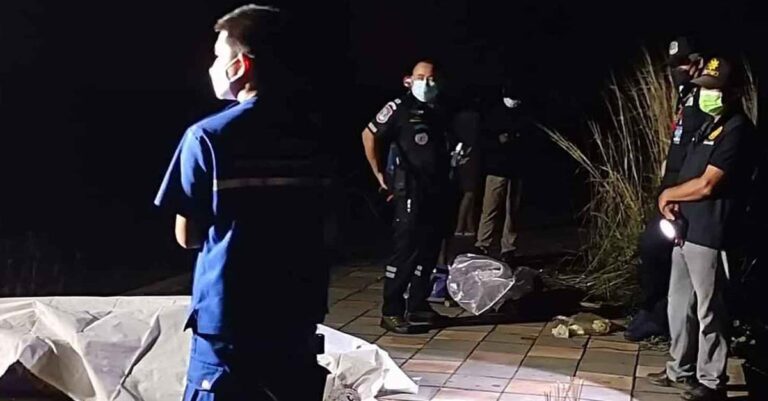 The Thai man's body was retrieved from the Mekong River in Muang District, Nakhon Phanom province, on Sunday. (Photo: Pattanapong Sripiachai)