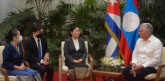 Viengthong Siphandone meets President Miguel Díaz-Canel Bermúdez