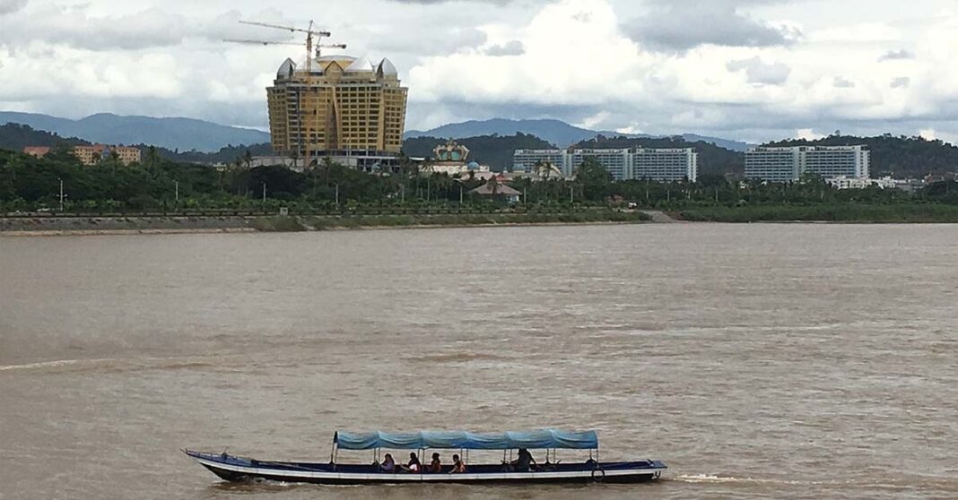 Golden Triangle Special Economic Zone (SEZ) in Bokeo Province taken from Thailand (Photo: Slleong)