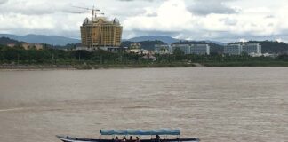 Golden Triangle Special Economic Zone (SEZ) in Bokeo Province taken from Thailand (Photo: Slleong)