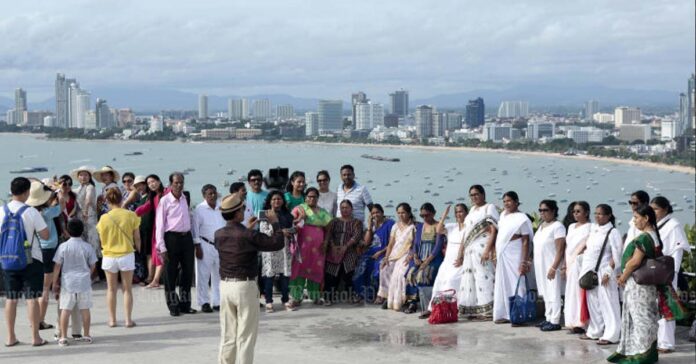 Indian tourists in Pattaya, Thailand.