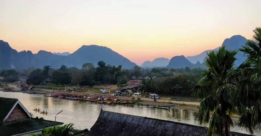 Vang Vieng District in Vientiane Province is a popular destination for domestic tourists in Laos.