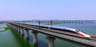 Artist impression of Jakarta-Bandung high-speed Railway built by China in Indonesia.