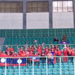Fans from Laos cheering on the U19 team at the AFF U19 Youth Championship in Indonesia