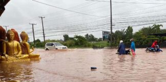 Flash floods in Sikhottabong District, Vientiane Capital