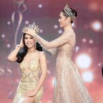 Former Miss Grand Laos, Daomixay Phachansitthy, crowns this year’s winner Phoutsavanh Vongkhamxao in Vientiane Capital.