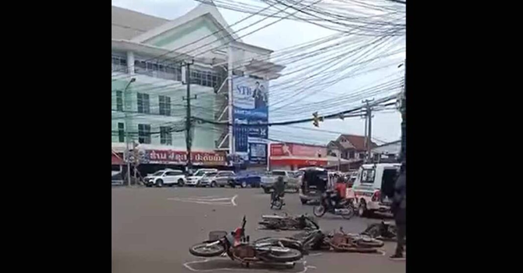 Drunk driver cause of accident at That Luang intersection.