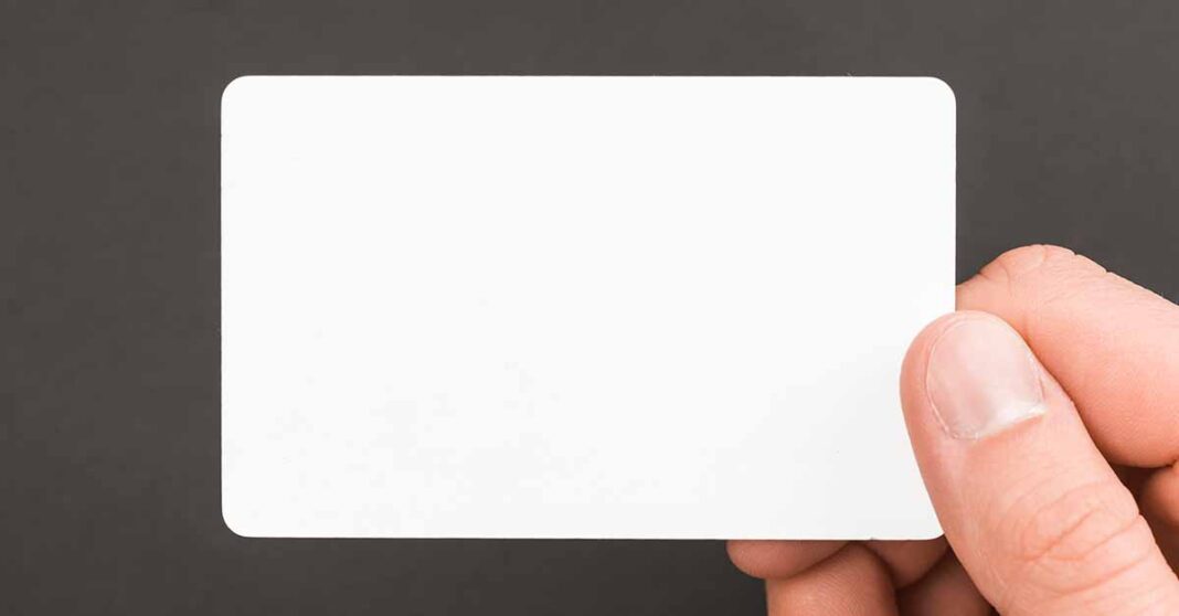 Blank identity card