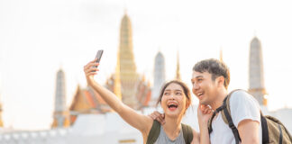 Tourists visit Bangkok, Thailand.