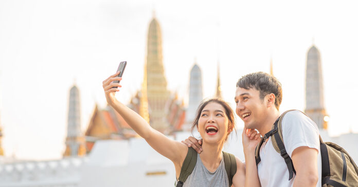 Tourists visit Bangkok, Thailand.