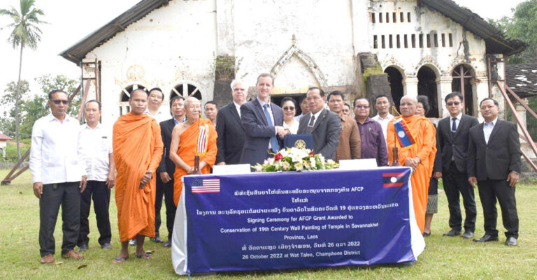 US Ambassador Donates to Conserve Ancient Wall Paintings in Savannakhet