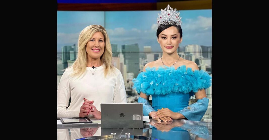 Miss Universe Laos Payengxa Lor appears on KSNV News TV 3 (Photo: Payengxa Lor).