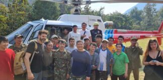 Authorities in Luang Prabang rescue Israeli tourists on Thursday.