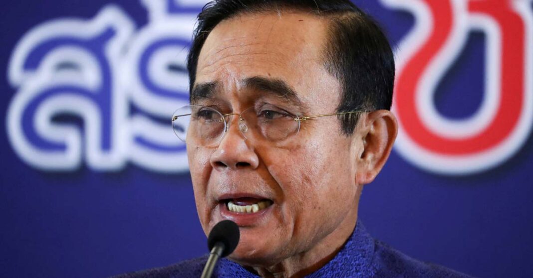 Thailand's Prime Minister Prayuth Chan-ocha speaks during a news conference after a cabinet meeting at the Government House in Bangkok, Thailand, September 22, 2020. REUTERS/Athit Perawongmetha/File Photo