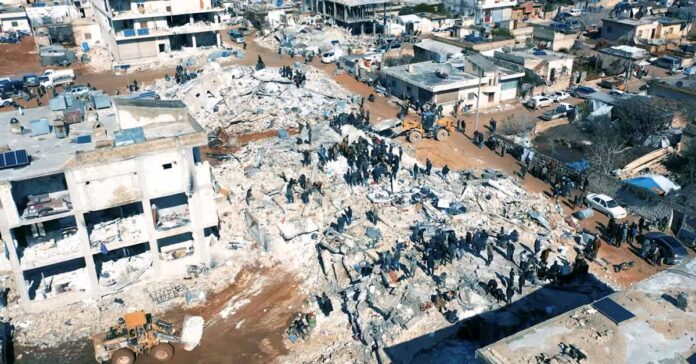 Damaged buildings and rescue operations are seen in the aftermath of the earthquake, in Aleppo, Syria February 7, 2023, in this screen grab taken from a social media video. White Helmets/Handout via REUTERS Damaged buildings and rescue operations are seen in the aftermath of the earthquake, in Aleppo, Syria February 7, 2023, in this screen grab taken from a social media video. White Helmets/Handout via REUTERS