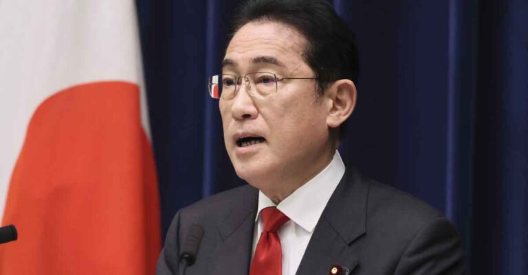 Japanese Prime Minister Fumio Kishida speaks during a news conference at his official residence in Tokyo on March 17, 2023. Kishida was seen Tuesday, March 21, heading to Kyiv for talks with Ukrainian President Volodymyr Zelenskyy. (Yoshikazu Tsuno/Pool Photo via AP, File)