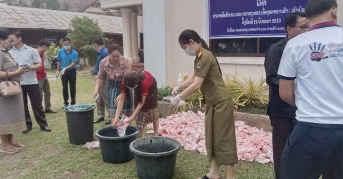 Authorities Destroy Illegally Transported MSG in Luang Namtha Province