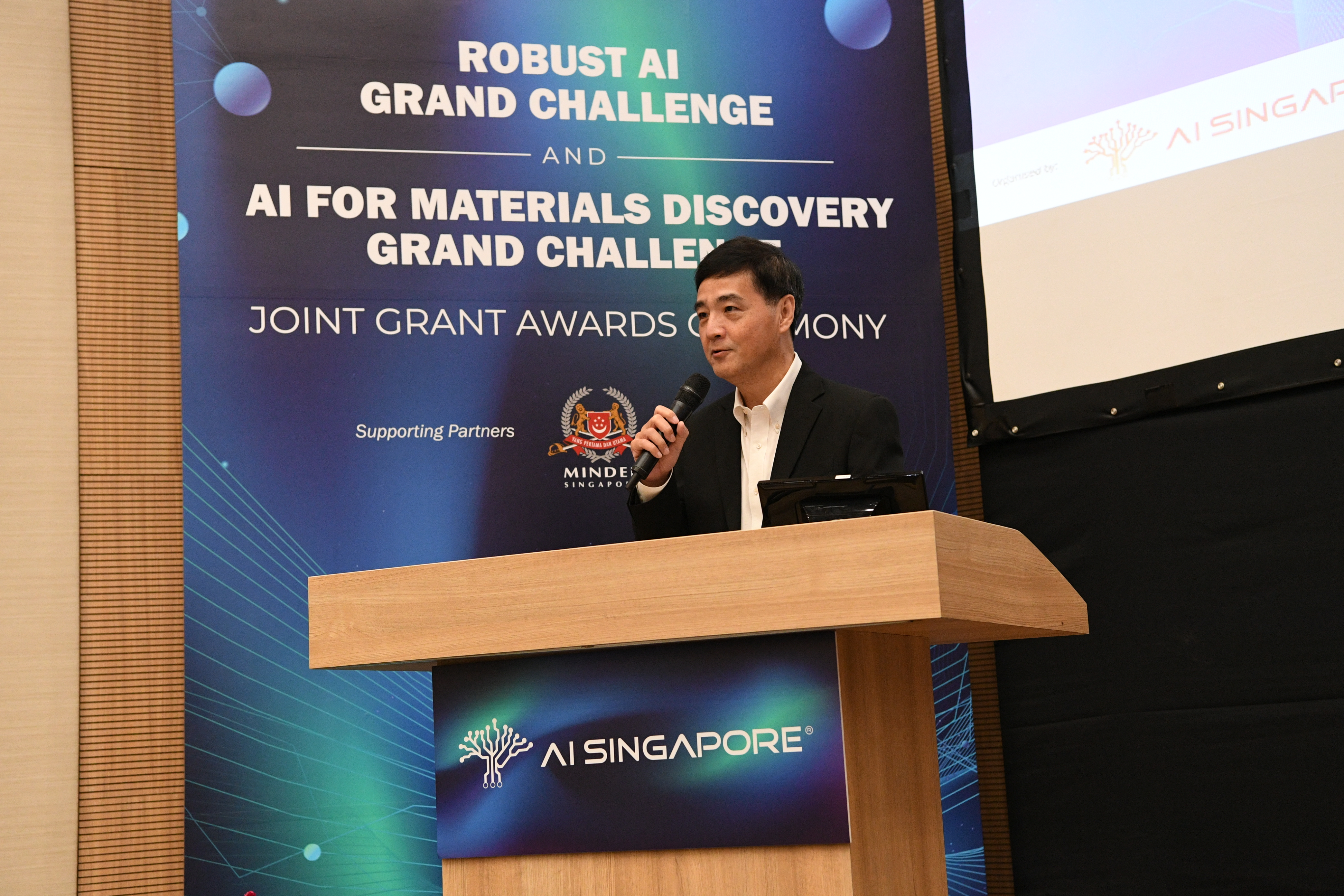 SMS Heng giving a speech at the Joint Grant Awards Ceremony..JPG