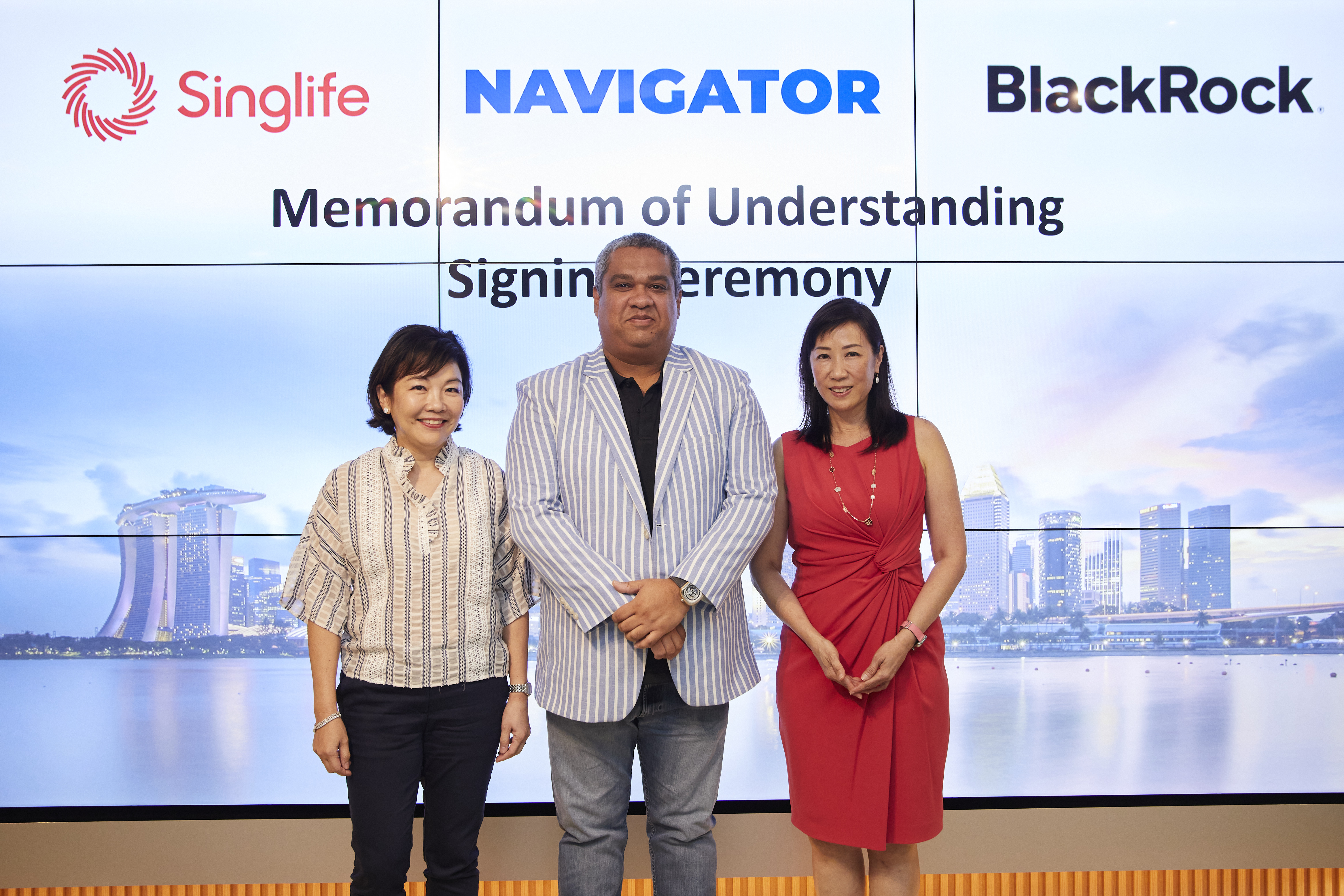 From Left: Pearlyn Phau, Group CEO, Singlife, Akhil Doegar, CEO, Navigator Investment Services, Deborah Ho, Country Head of Singapore and Head of Southeast Asia, BlackRock