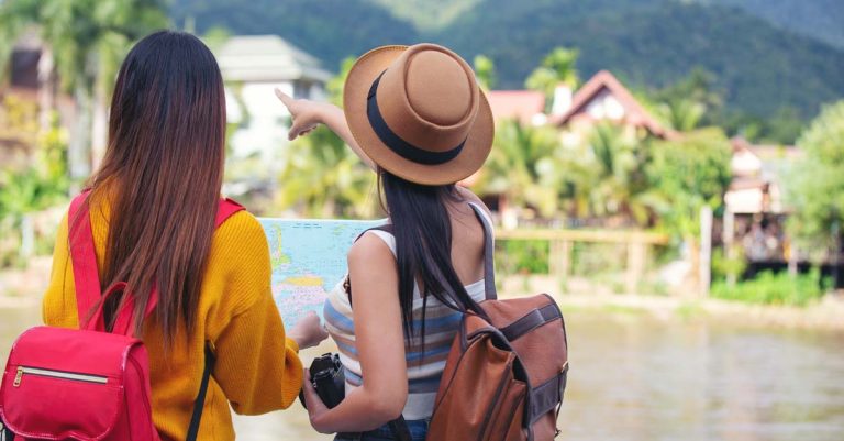 Tourists in Laos