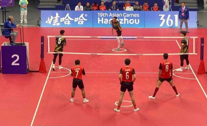 Sepaktakraw Athletes Win First Medal for Laos at the 19th Asian Games