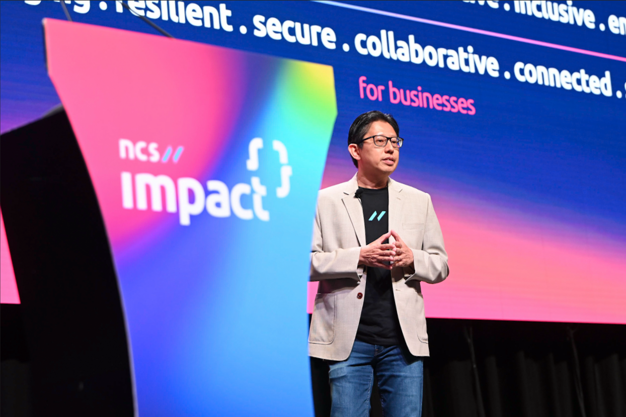 Mr Ng Kuo Pin, CEO of NCS, at the inaugural NCS Impact 2023.