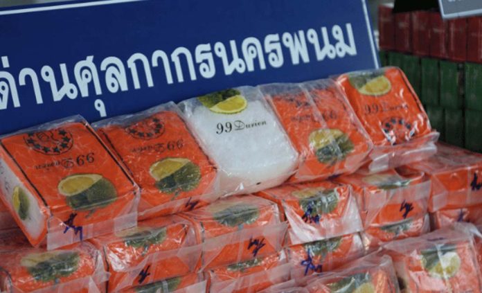 Thai Authorities Seize 50 Kgs of Meth Packaged as Durian Paste from Laos Thai Authorities Seize 50 Kgs of Meth Packaged as Durian Paste from Laos
