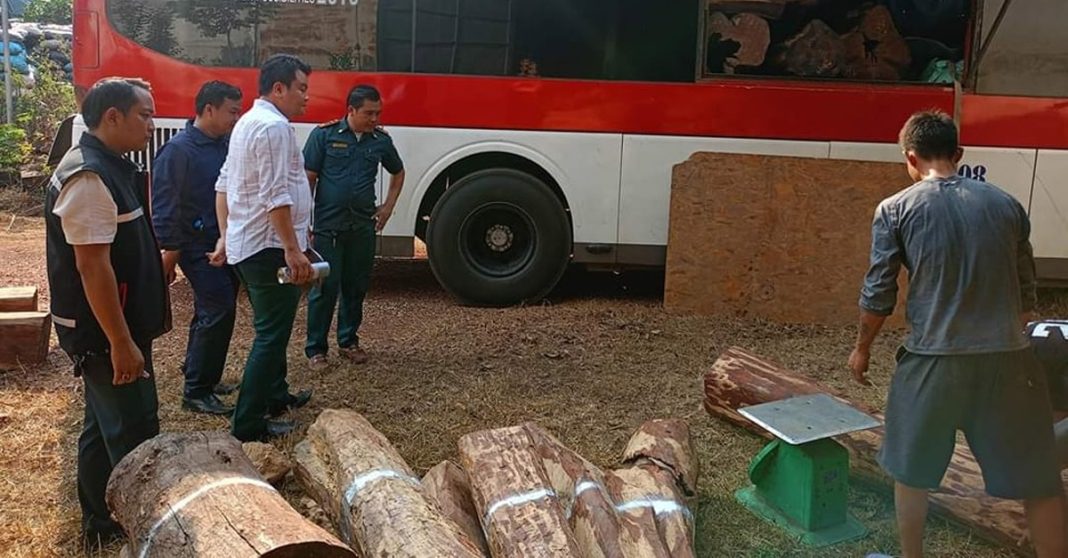 Illegal Transport of Siamese Rosewood Logs Foiled by Savannakhet Authorities