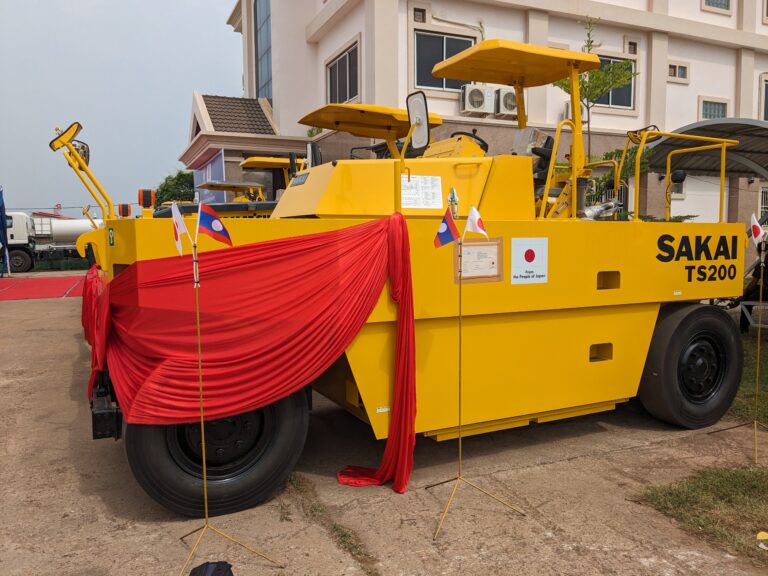 Japan Boosts Road Repair Efforts in Laos with New Equipment Handover