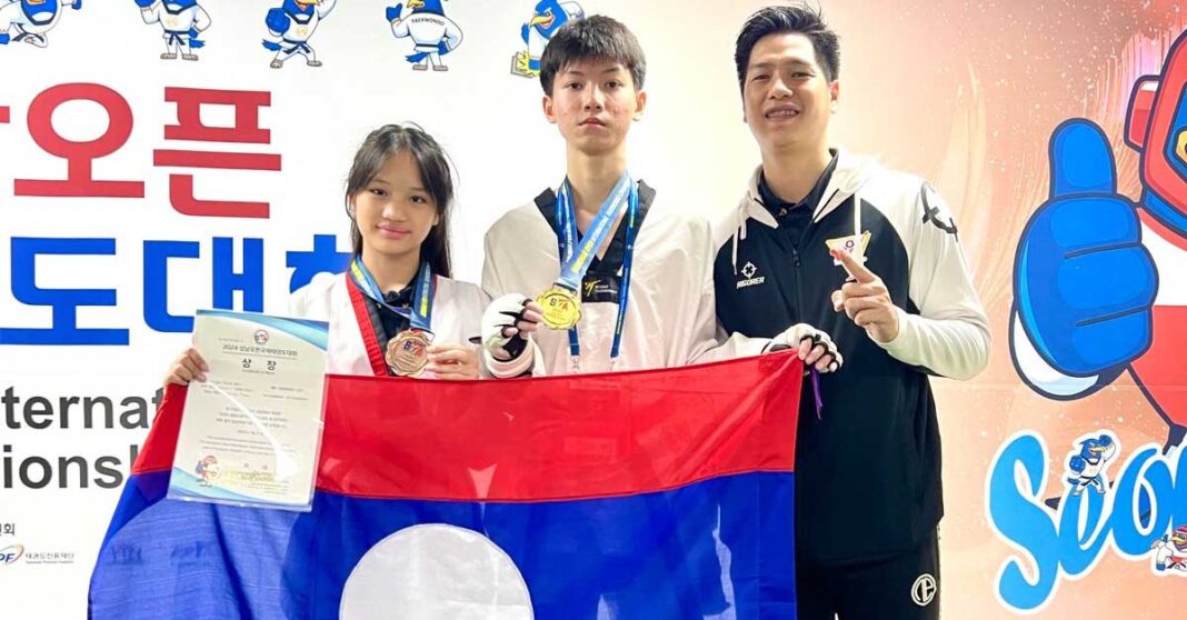 Lao Taekwondo Athletes Win Two Golds at South Korean Championship