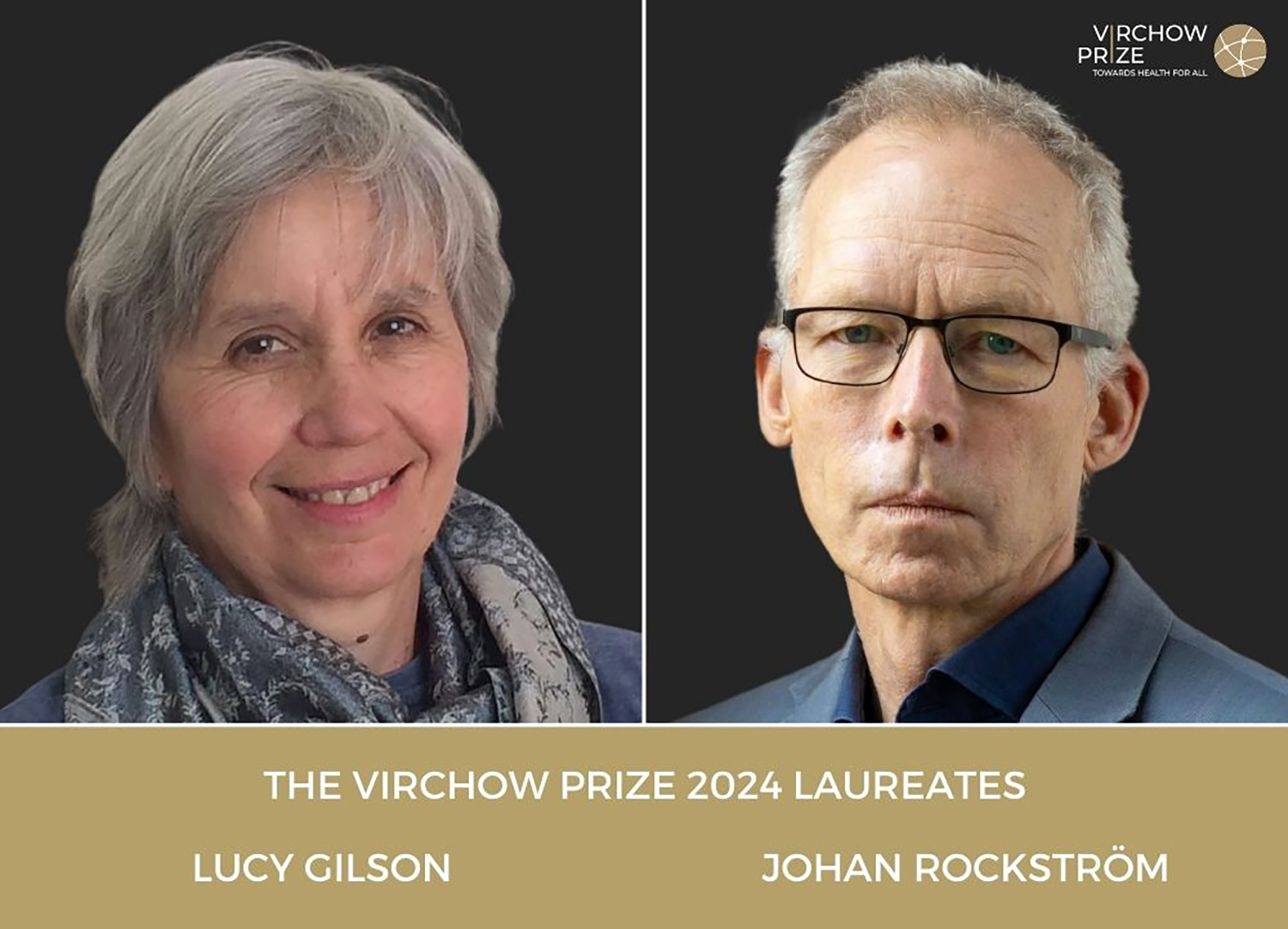 Lucy Gilson and Johan Rockström, the Virchow Prize 2024 Laureates