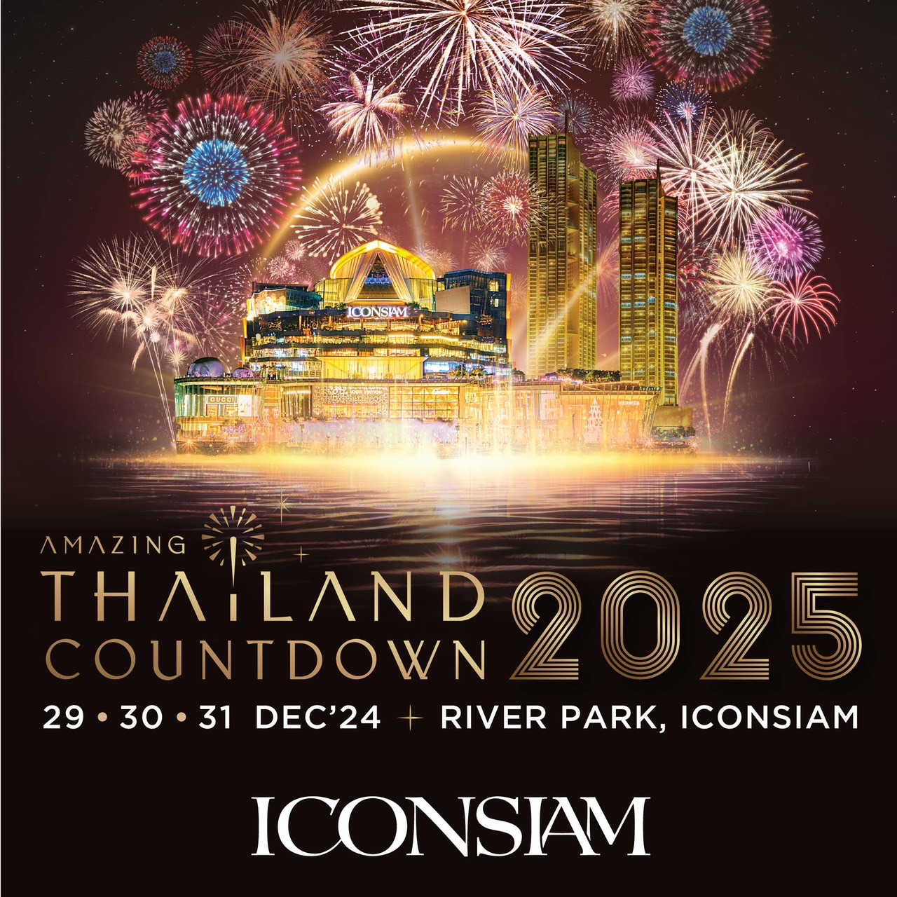 Amazing Thailand Countdown 2025 at ICONSIAM, Bangkok, Thailand.