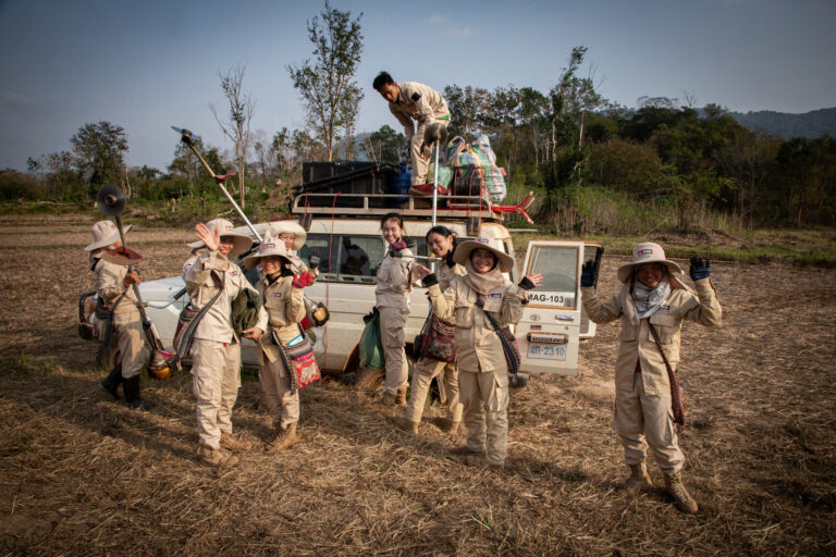 One of MAG’s all female demining teams heads back to camp. ©MAG/Simon Cote