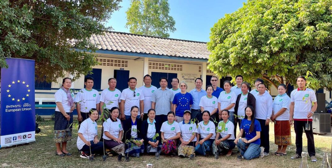 A diverse group of Lao youth spent the weekend planting trees as part of the EU Green Diplomacy Weeks in ASEAN 2024.