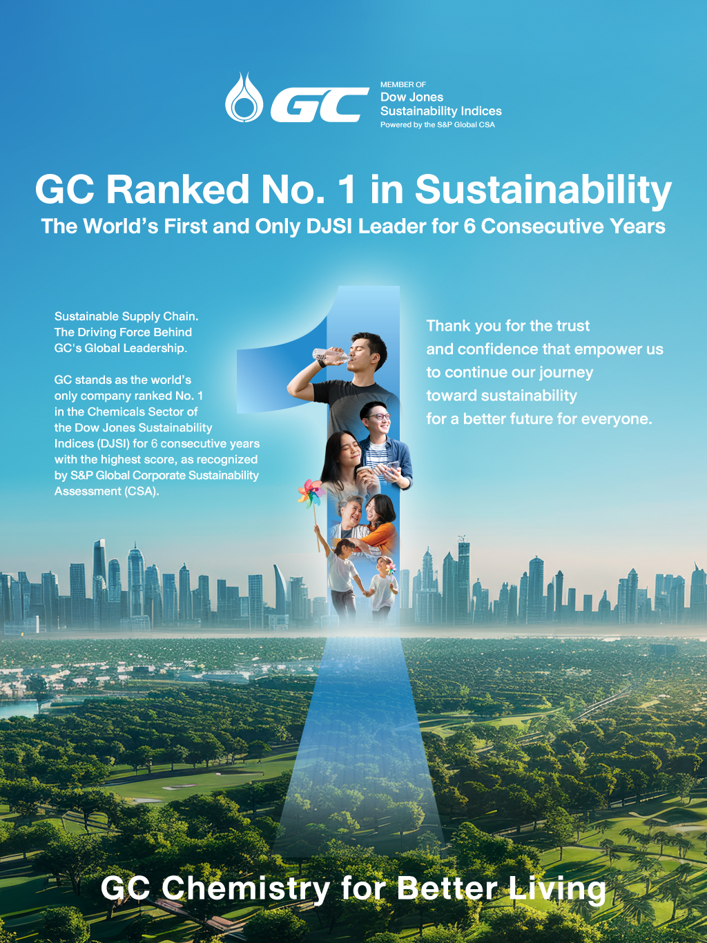 GC Ranked No. 1 in DJSI Chemicals Business Sector for Six Consecutive Years